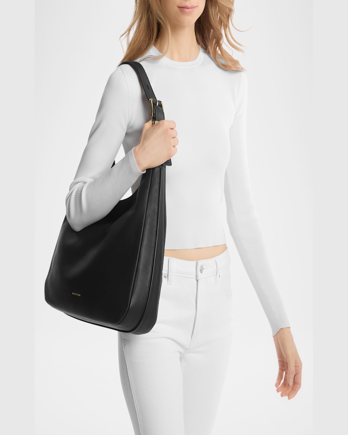 MICHAEL MICHAEL KORS NOLITA LARGE PEBBLED LEATHER HOBO SHOULDER BAG 