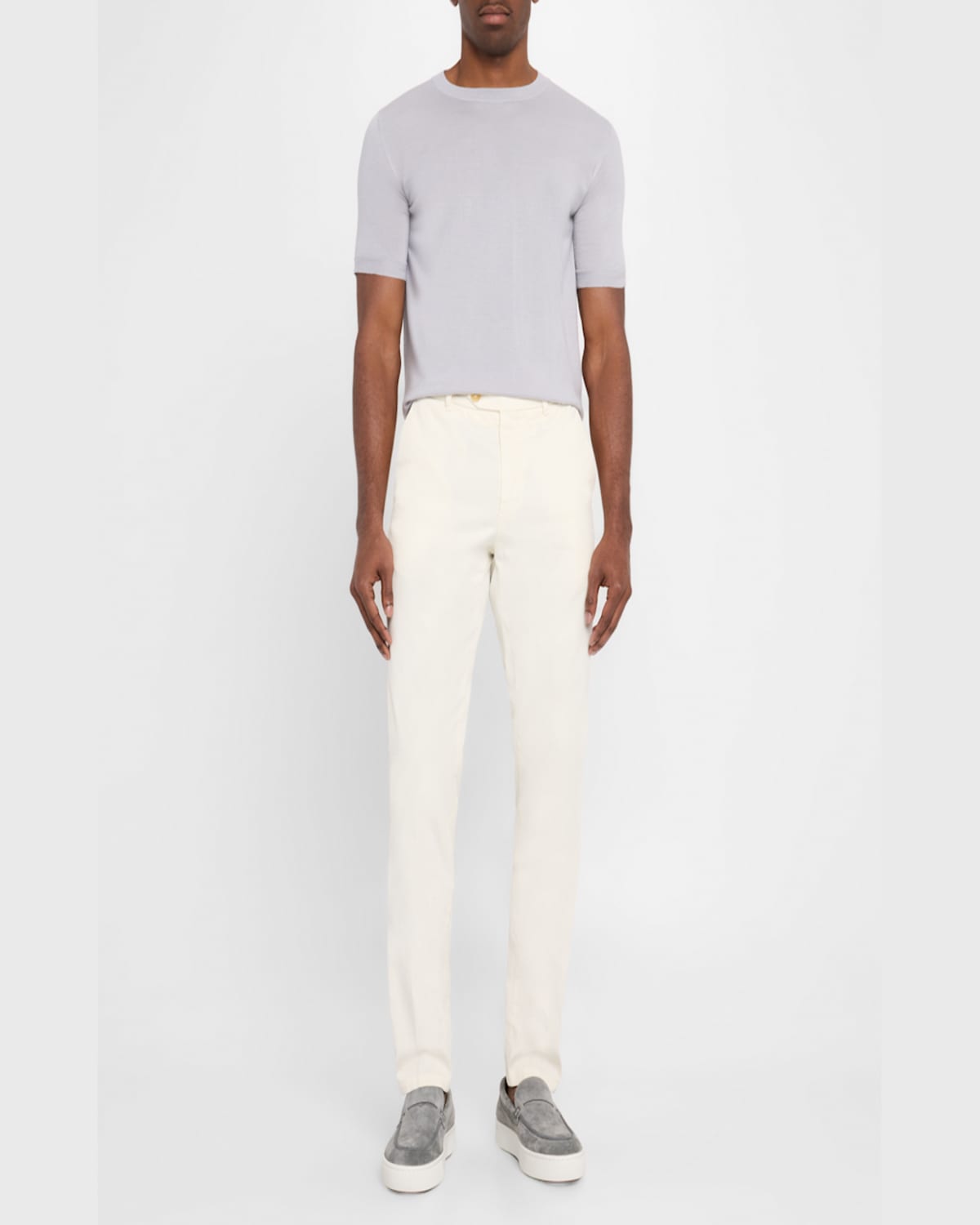 Isaia Men's Luxe Crew Knit Shirt In Pink