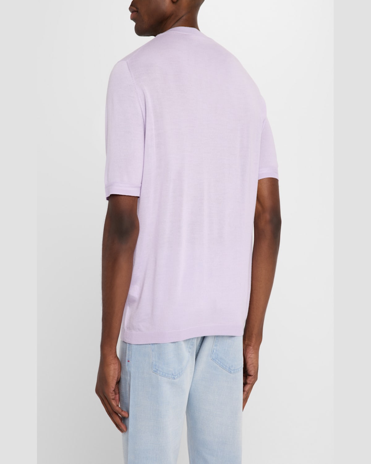 Isaia Men's Luxe Crew Knit Shirt In Pink