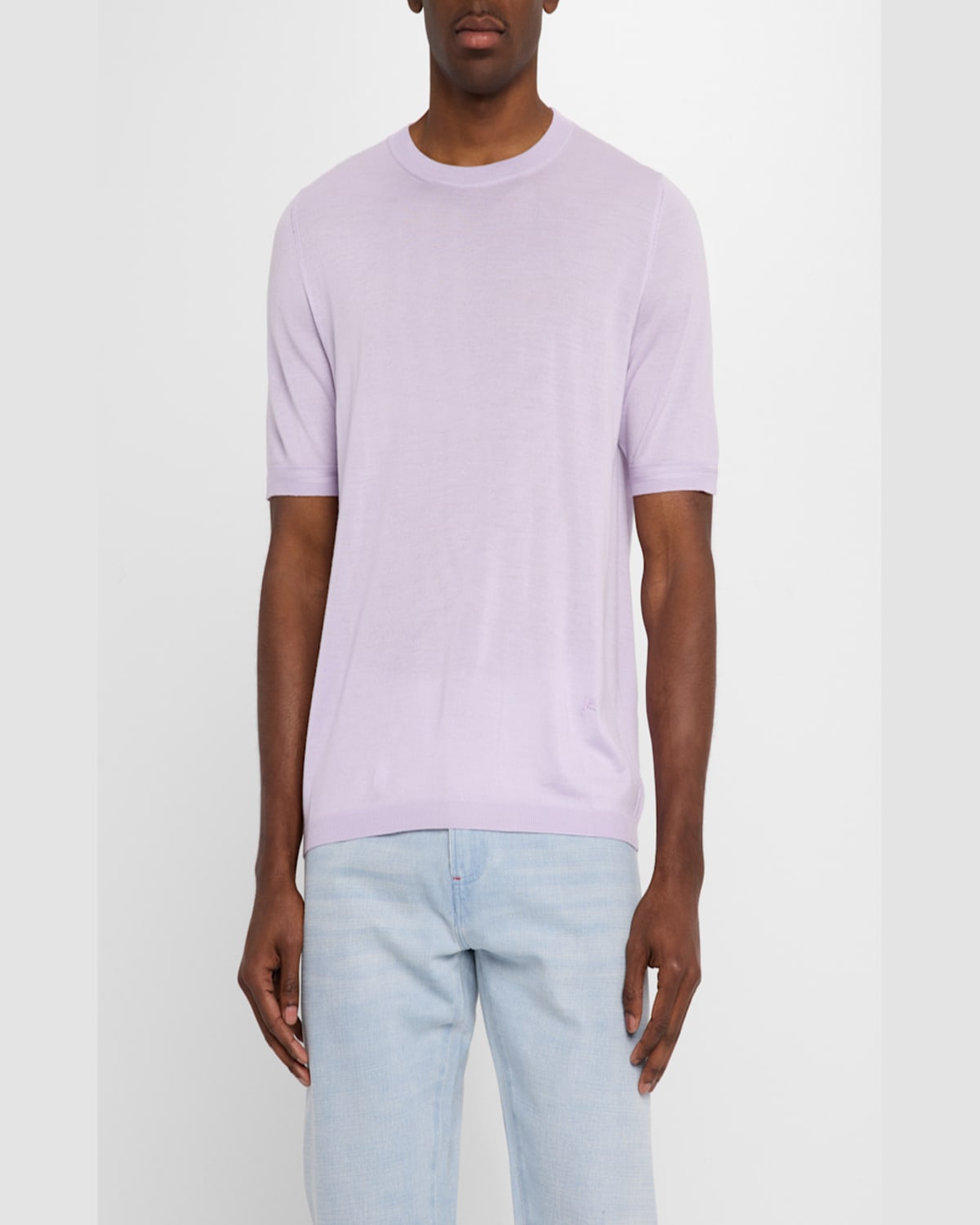 Isaia Men's Luxe Crew Knit Shirt In Pink