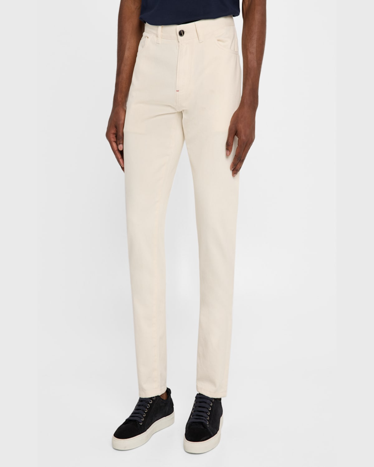Isaia Men's Ecru Denim Five-pocket Pants In White One