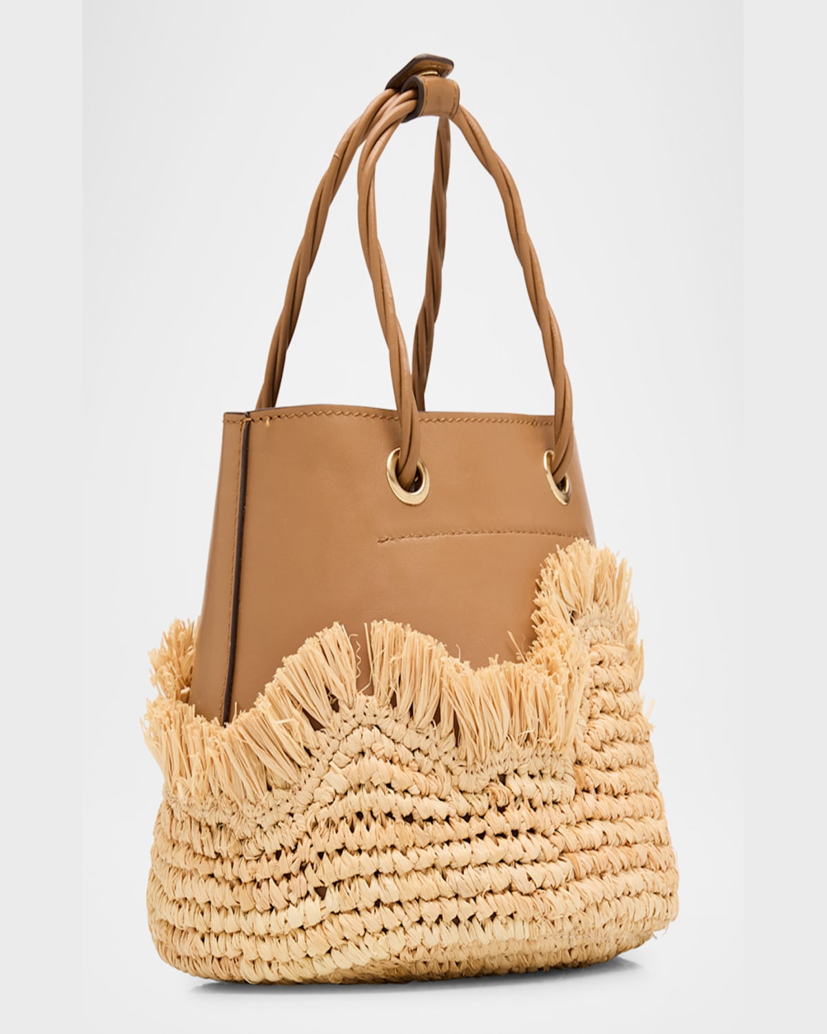 Cult Gaia Jojo Logo Embossed Tote Bag In Camel