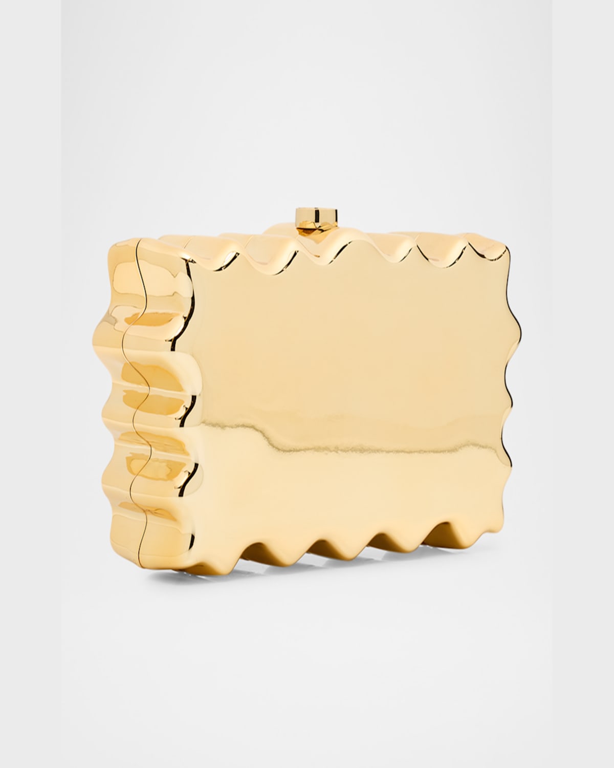 Cult Gaia Paloma Metallic Acrylic Clutch In Shiny Gold