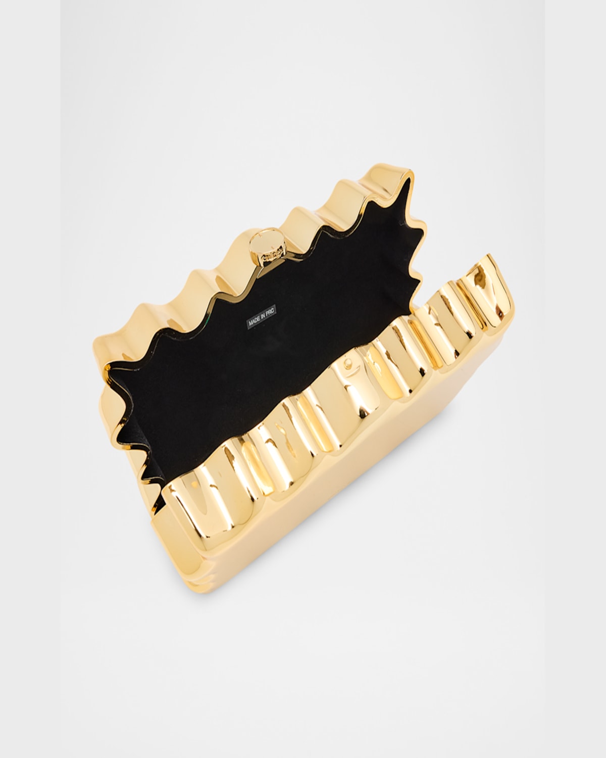 Cult Gaia Paloma Metallic Acrylic Clutch In Shiny Gold