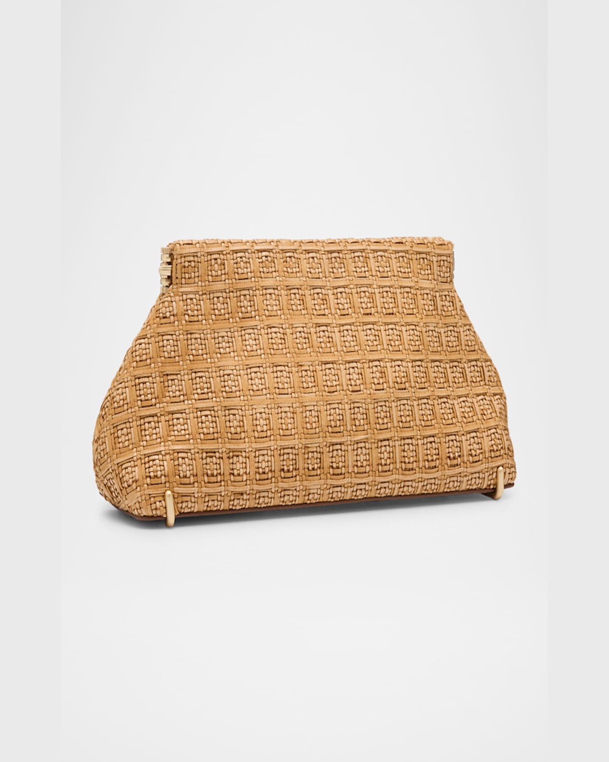 Shop Cult Gaia Lillia Mini Woven Clutch Bag In Toasted Natural