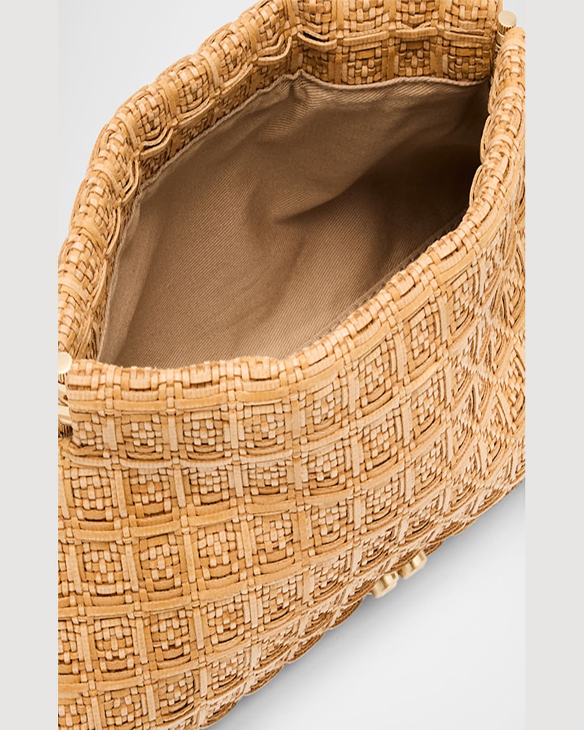 Shop Cult Gaia Lillia Mini Woven Clutch Bag In Toasted Natural
