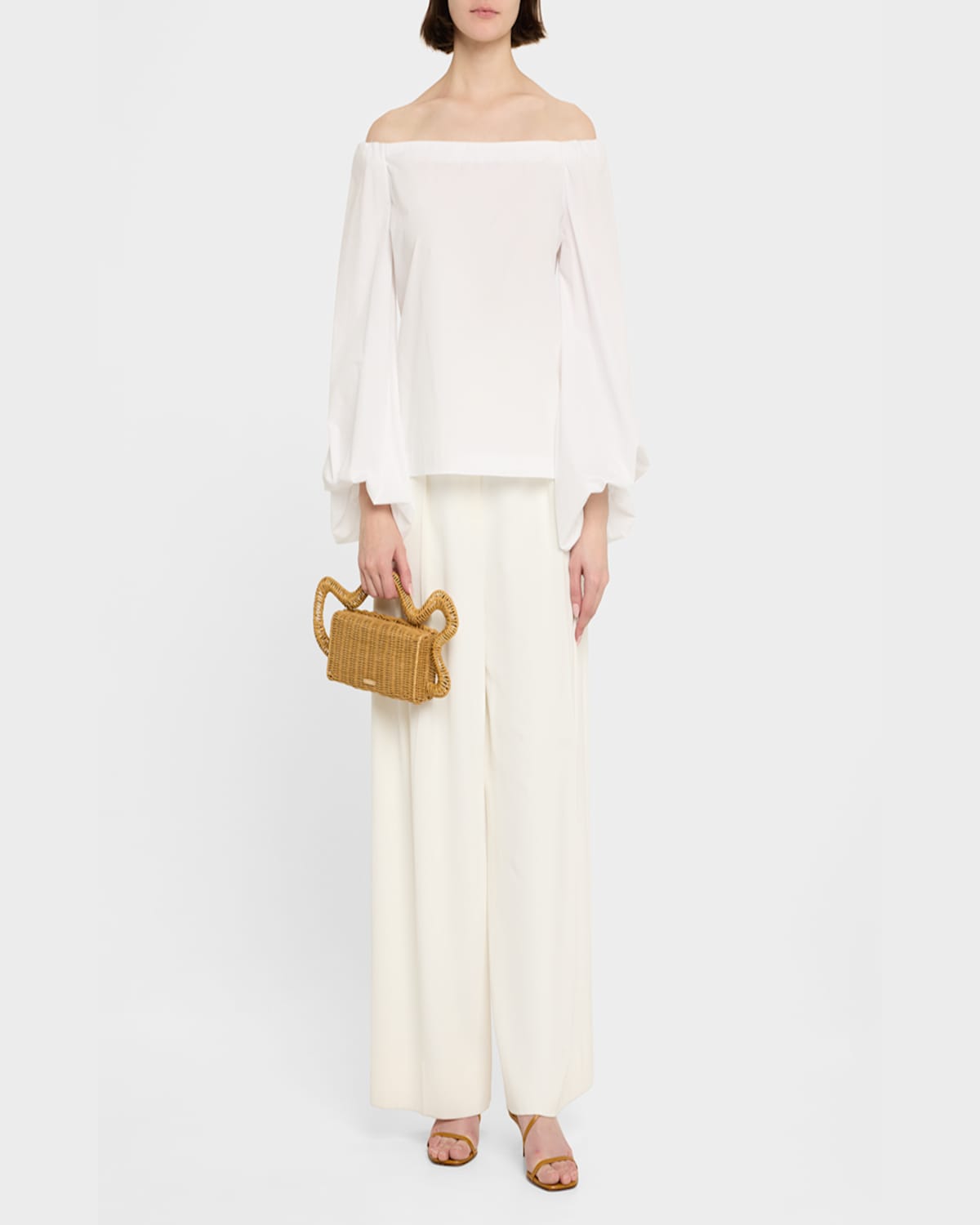 CULT GAIA ELSA WAVY RATTAN CLUTCH BAG 