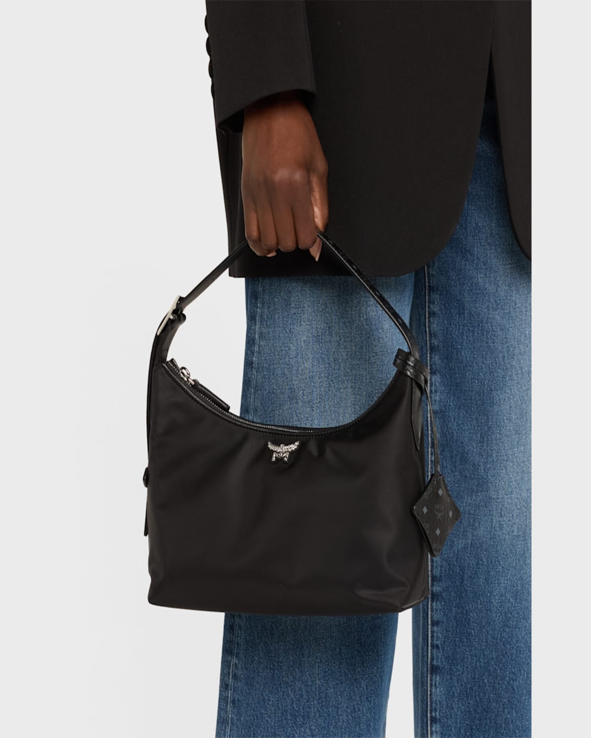 Mcm Aren Hobo Bag In Black
