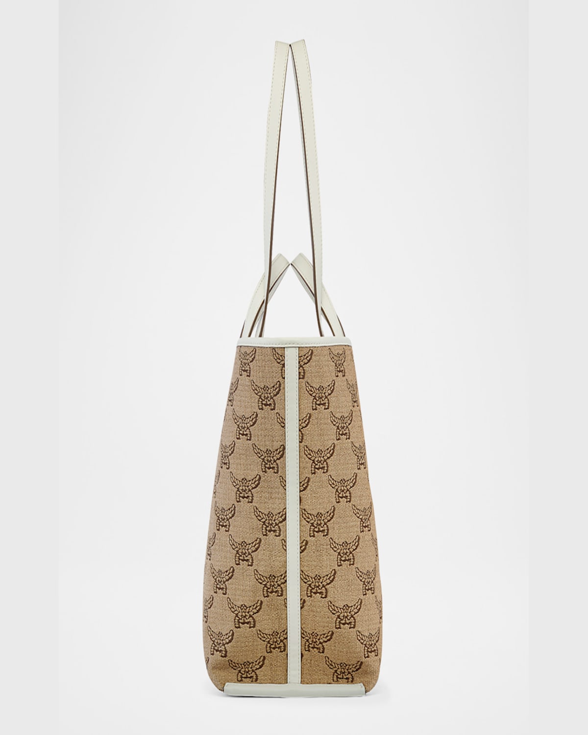 Mcm Himmel Medium Visetos Leather Tote Bag In Natural