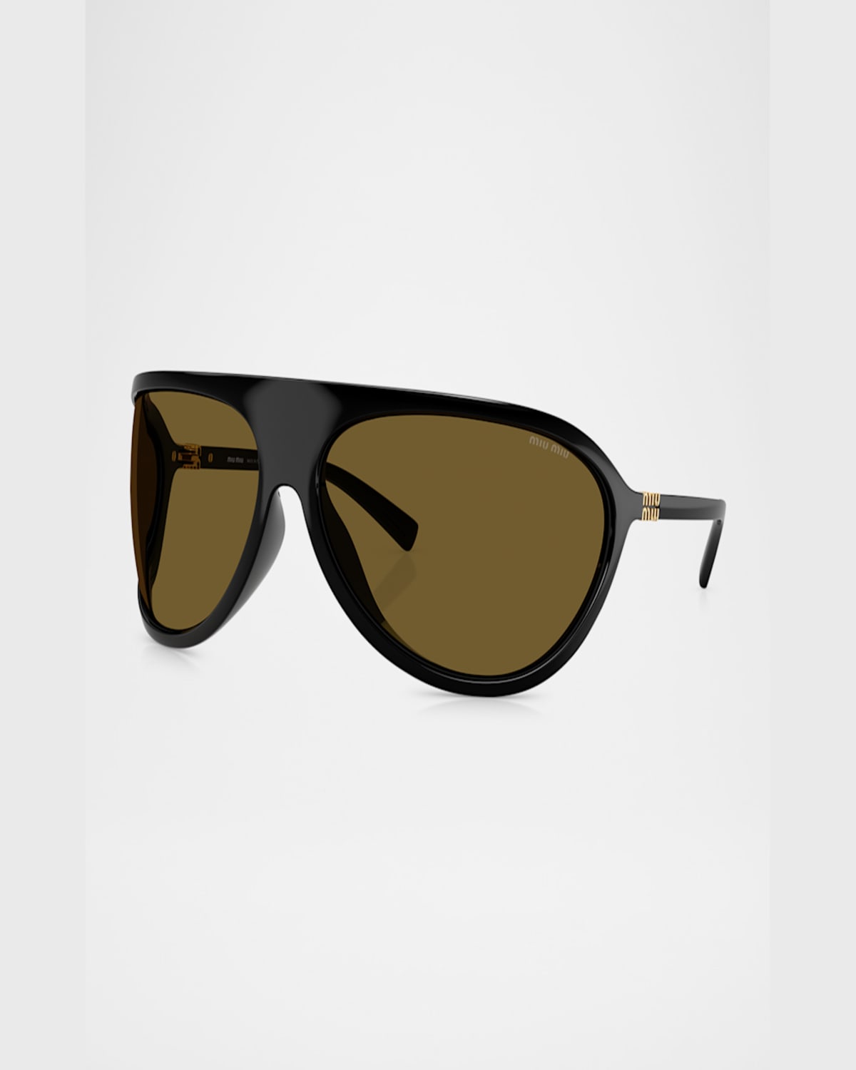 Miu Miu Runway Oversized Aviator Sunglasses In Black