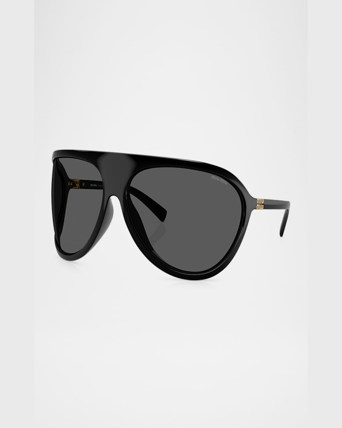 Miu Miu Runway Oversized Aviator Sunglasses In Black