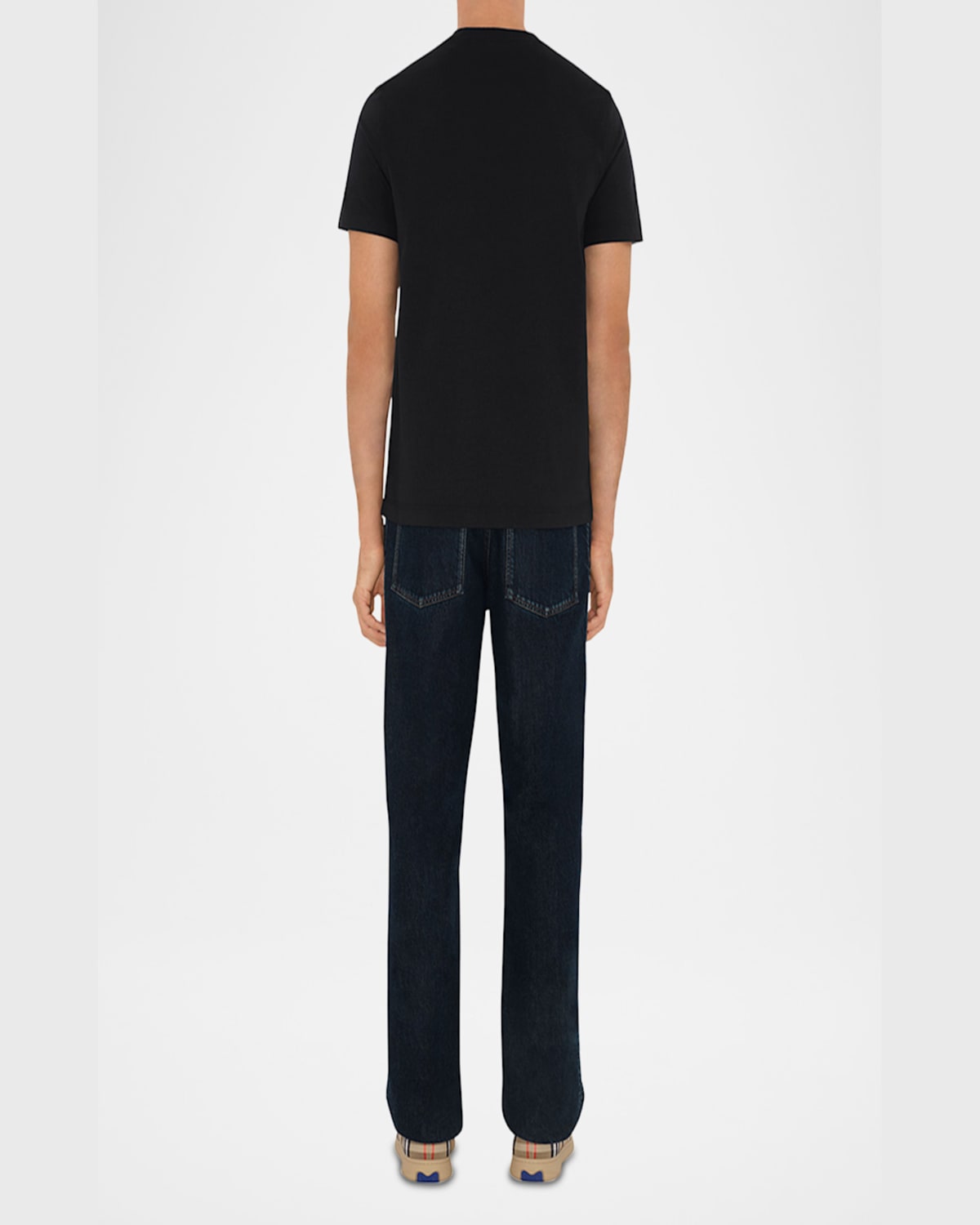 Burberry Mens Black Logo-patch Regular-fit Cotton-jersey T-shirt In Black