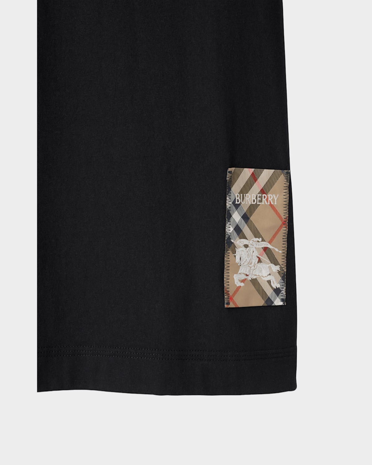 Burberry Mens Black Logo-patch Regular-fit Cotton-jersey T-shirt In Black