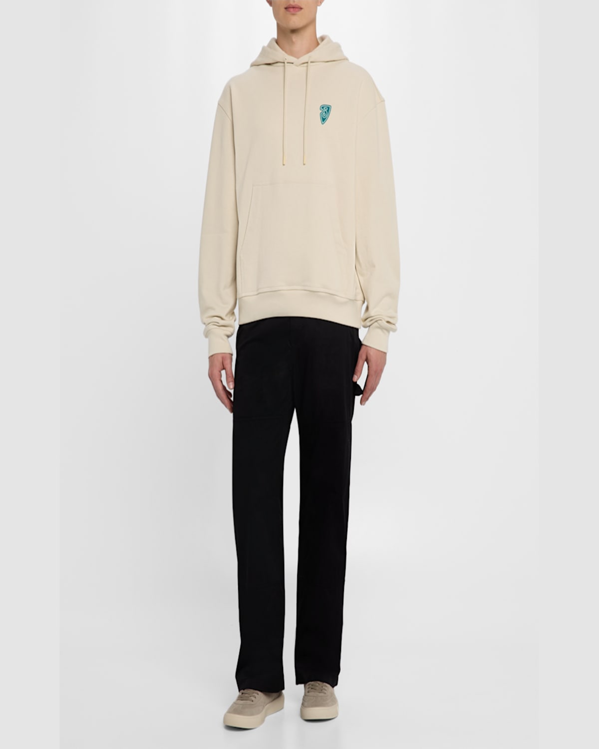 Burberry White Cotton Sweatshirt With Drawstring Hood In Alpine