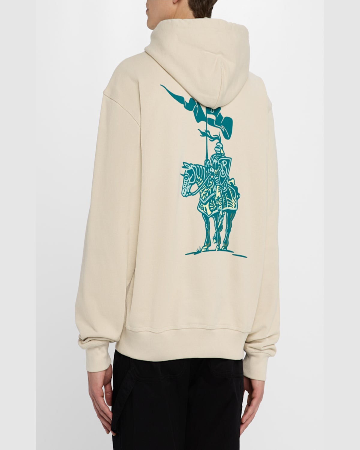Burberry White Cotton Sweatshirt With Drawstring Hood In Alpine