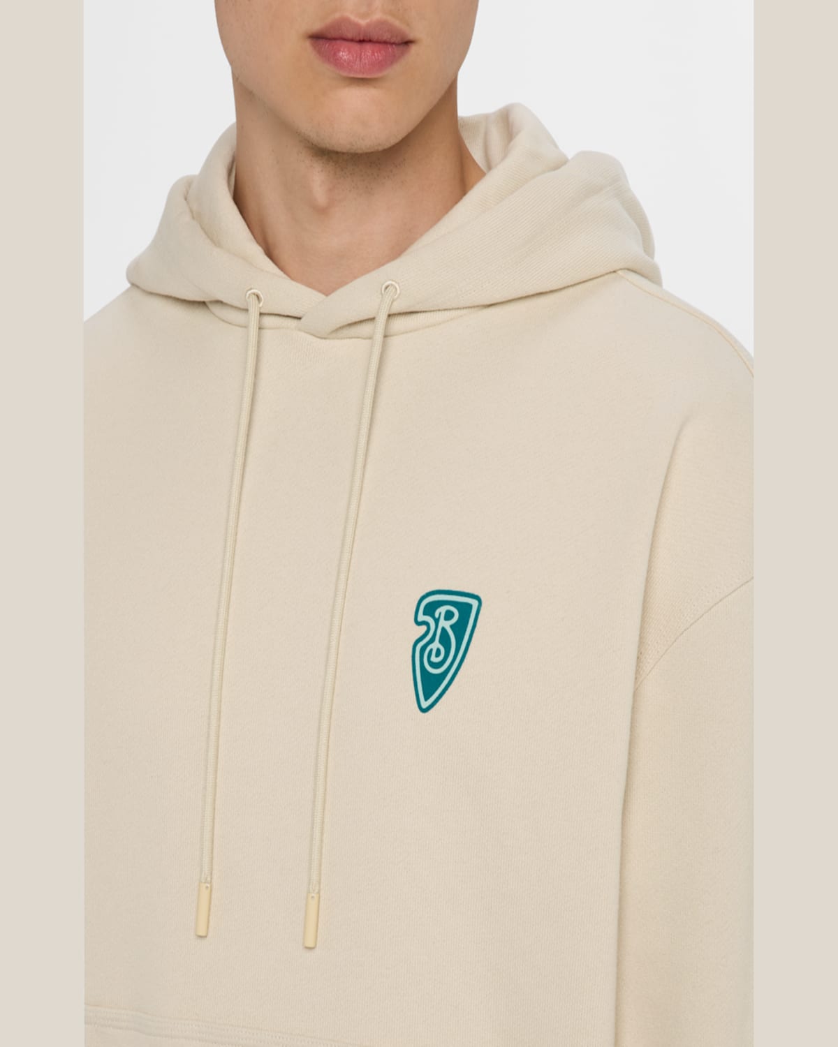 Burberry White Cotton Sweatshirt With Drawstring Hood In Alpine