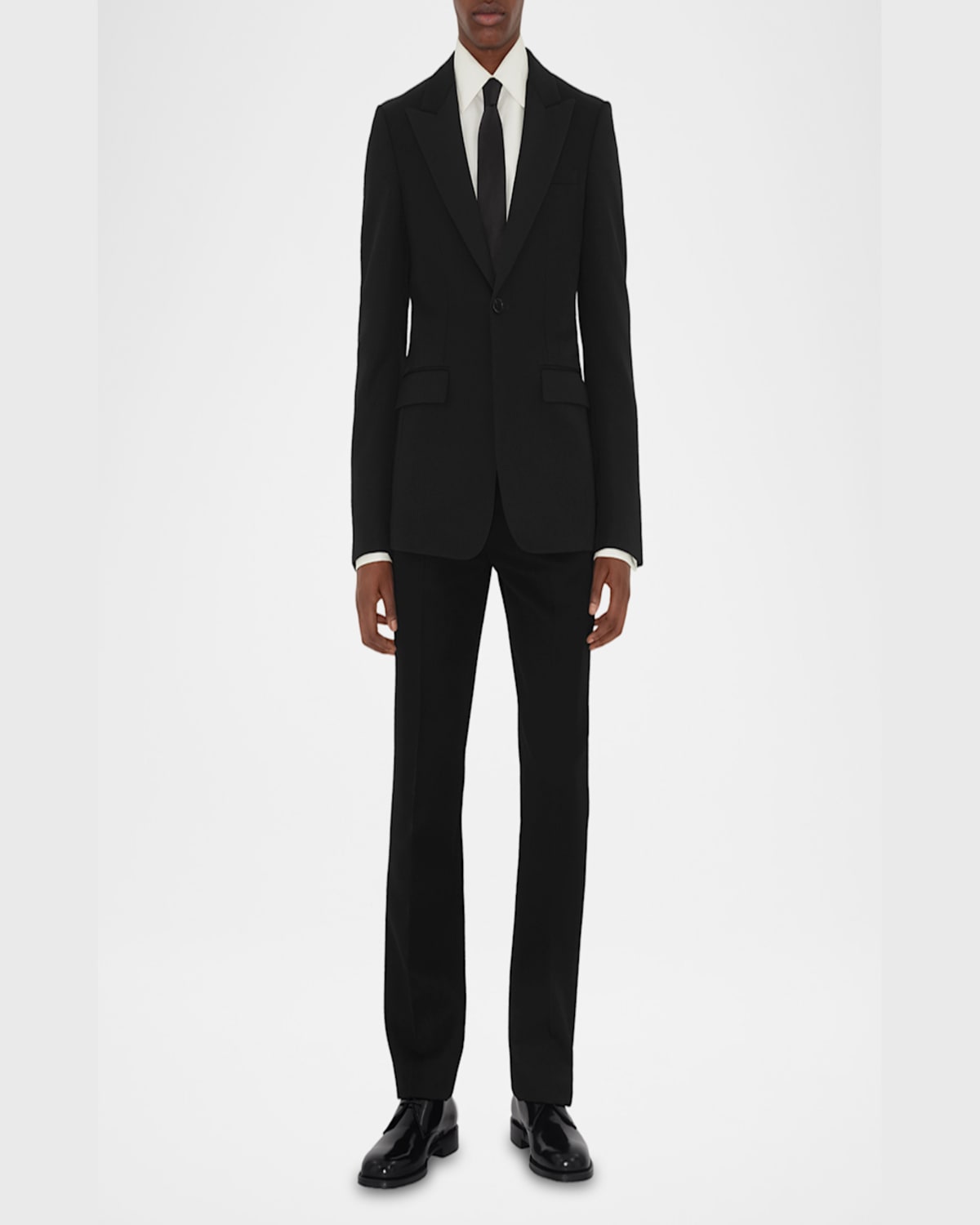 Burberry Cotton Blend Tailored Jacket In Black