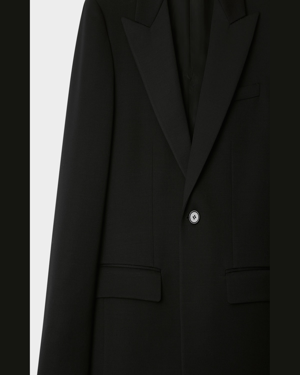 Burberry Cotton Blend Tailored Jacket In Black