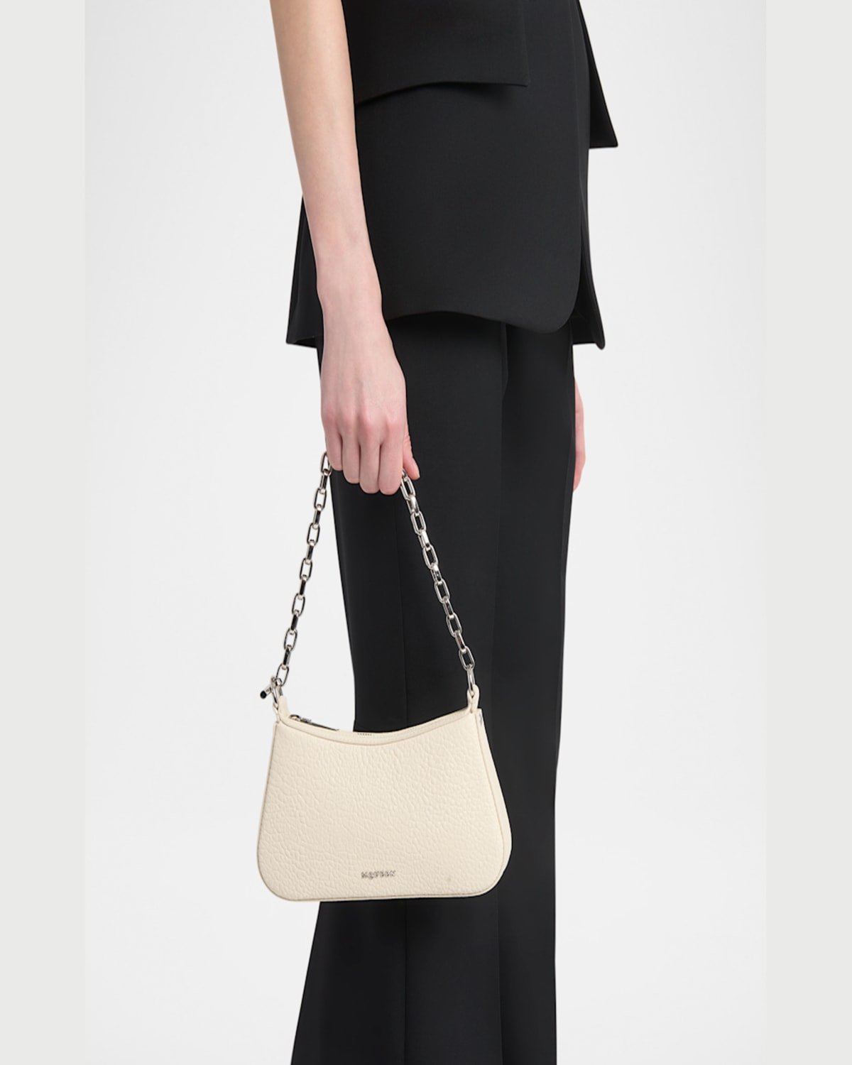 Alexander Mcqueen T-bar Sling Pouch In Ivory/gold