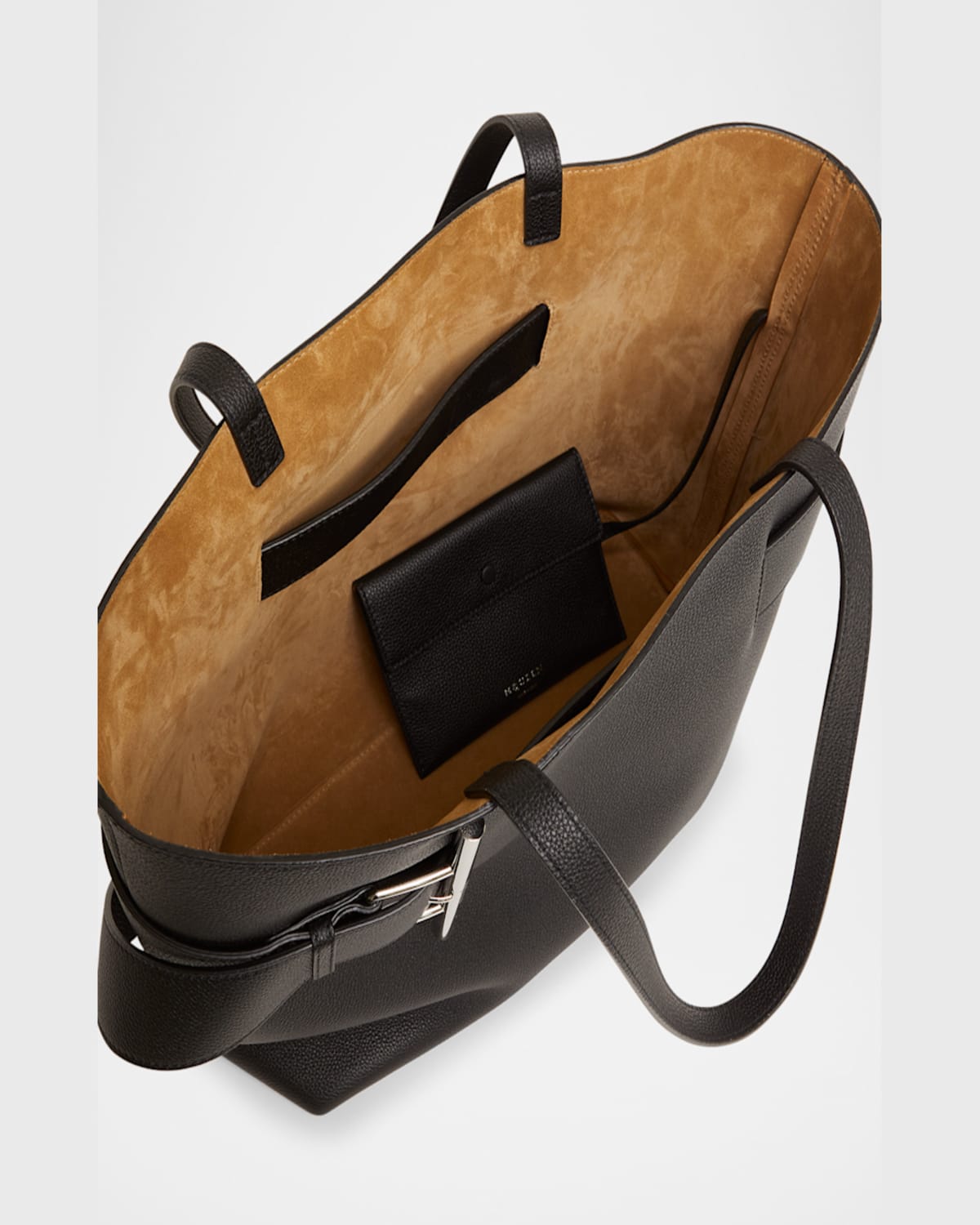 Alexander Mcqueen T-bar Sling Calf Leather Tote Bag In Black