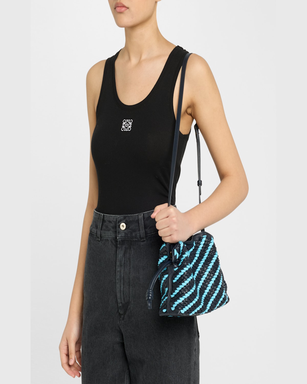 Loewe Flamenco Mini Scales Clutch Bag In 4924 Dark Inksky Blue