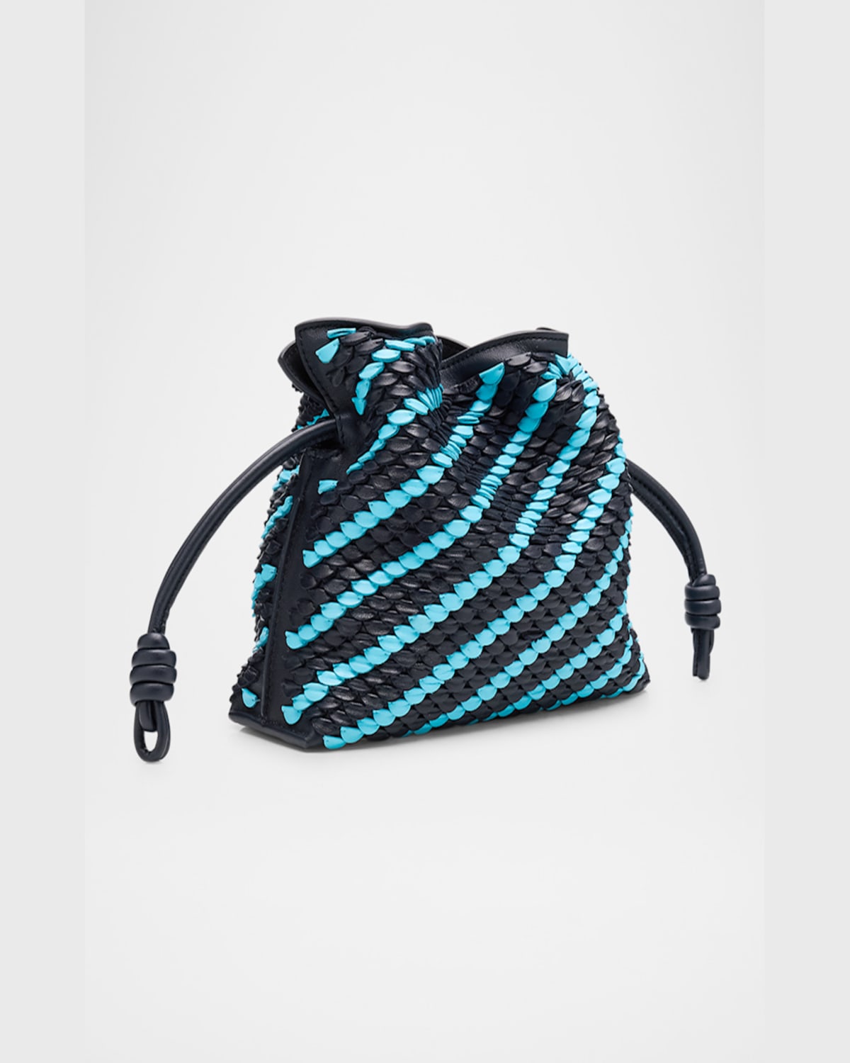 Loewe Flamenco Mini Scales Clutch Bag In 4924 Dark Inksky Blue