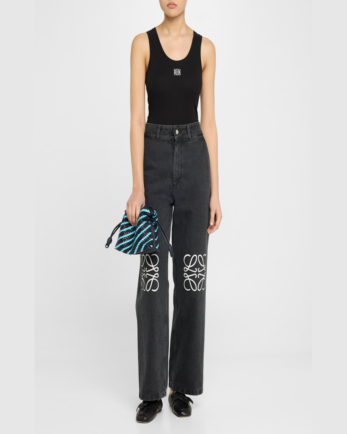 Loewe Flamenco Mini Scales Clutch Bag In 4924 Dark Inksky Blue