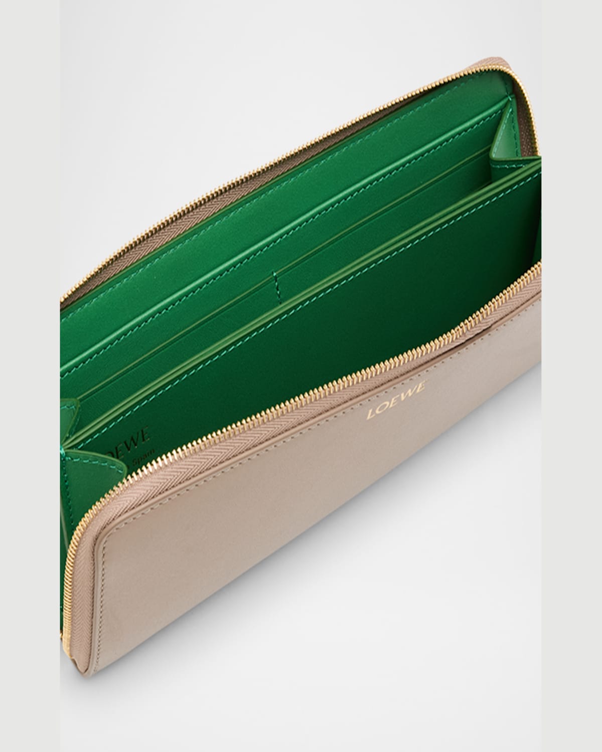 Loewe Knot Slim Leather Continental Wallet In 4606 Sandtropical Green