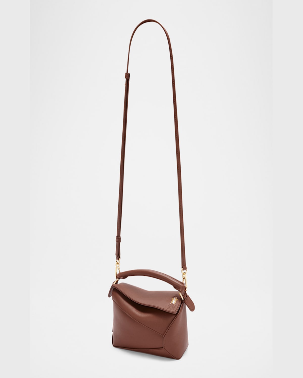 Loewe X Suna Fujita Puzzle Edge Mini Shoulder Bag In Leather In 3605 Havana