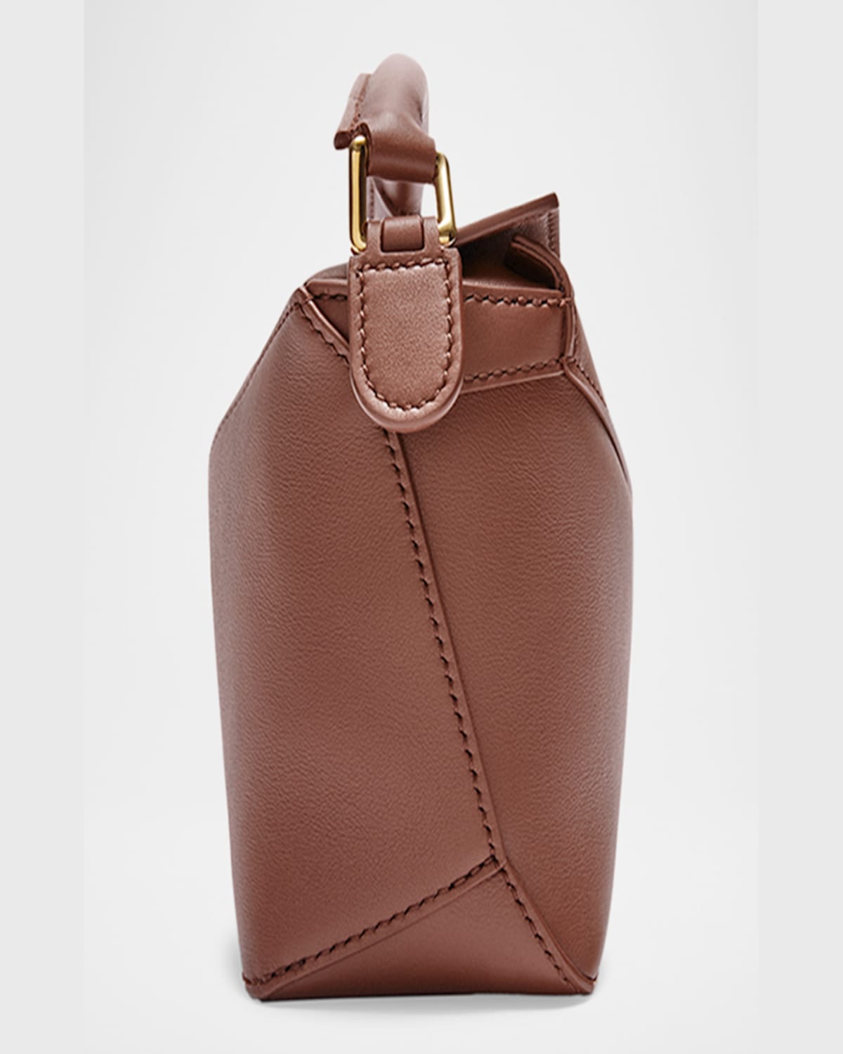 Loewe X Suna Fujita Puzzle Edge Mini Shoulder Bag In Leather In 3605 Havana