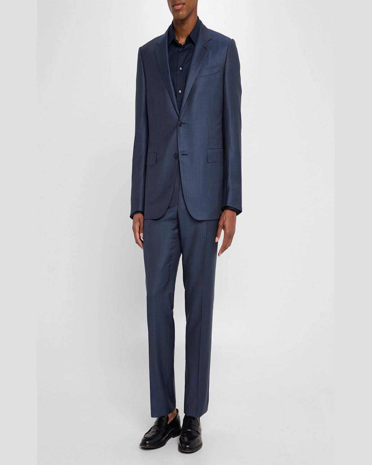 Zegna Suit In Nvy Strp