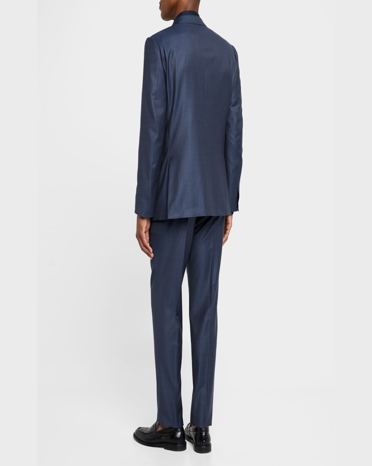 Zegna Suit In Nvy Strp