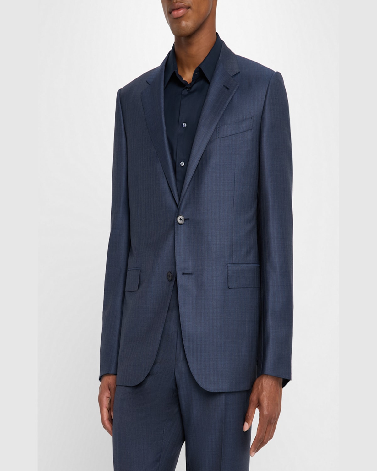 Zegna Suit In Nvy Strp