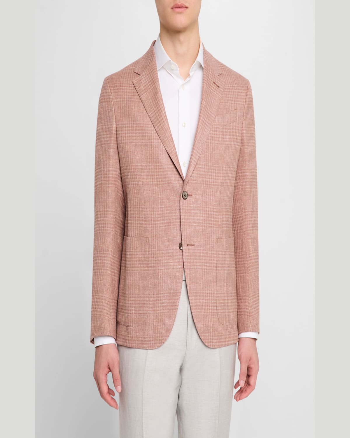 Zegna Men's Check Crossover Sport Coat In Md Brw Ck
