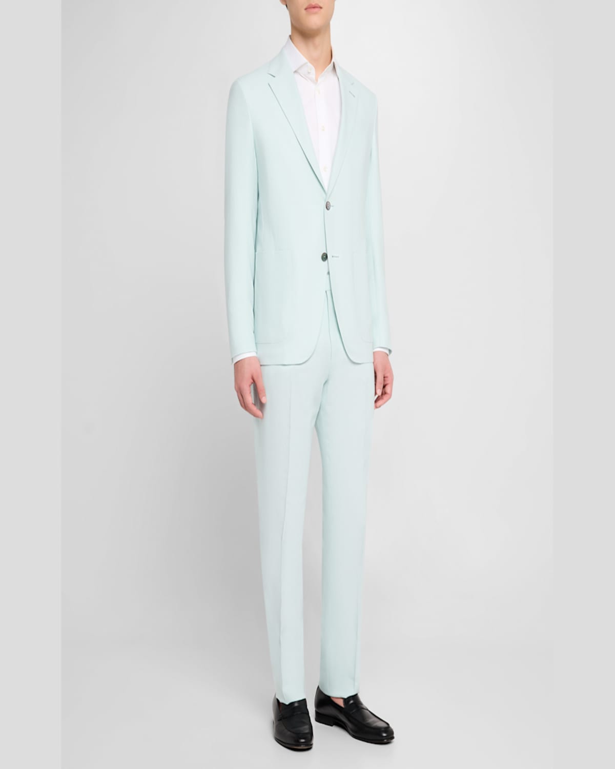 Zegna Men's Oasi Lino Flat-front Trousers In Multi