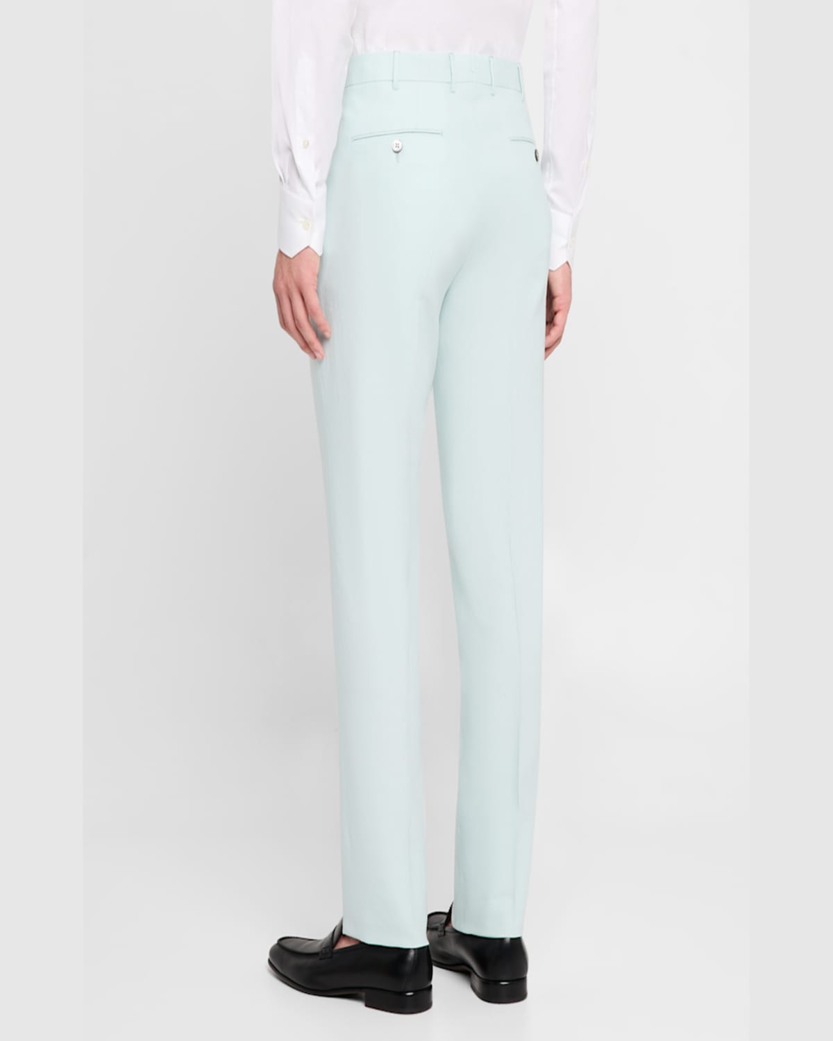 Zegna Men's Oasi Lino Flat-front Trousers In Multi