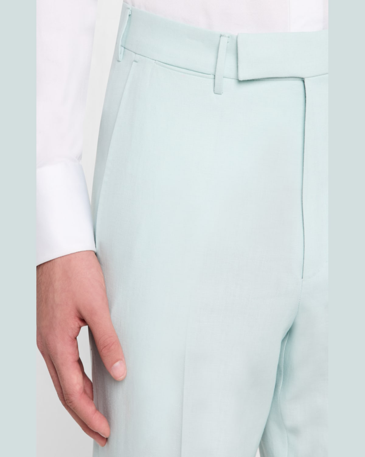 Zegna Men's Oasi Lino Flat-front Trousers In Multi