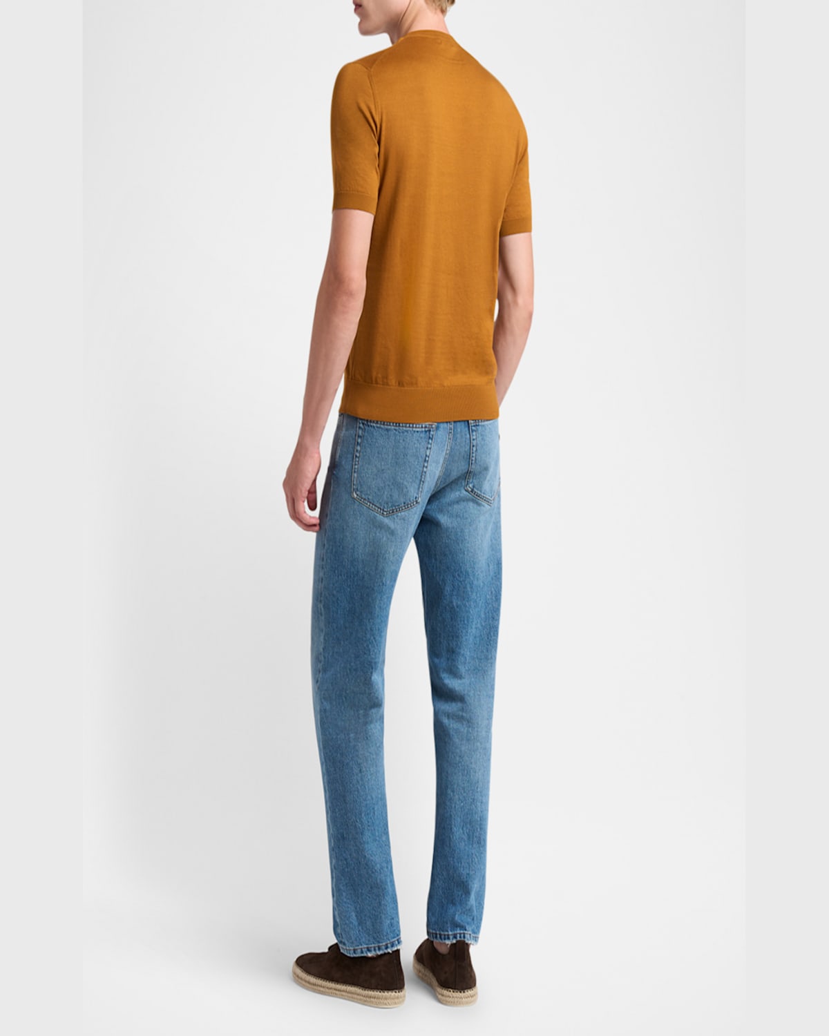 Zegna Cotton Sweatshirt With Ribbed Hem And Neckline In Dk Yel Sld