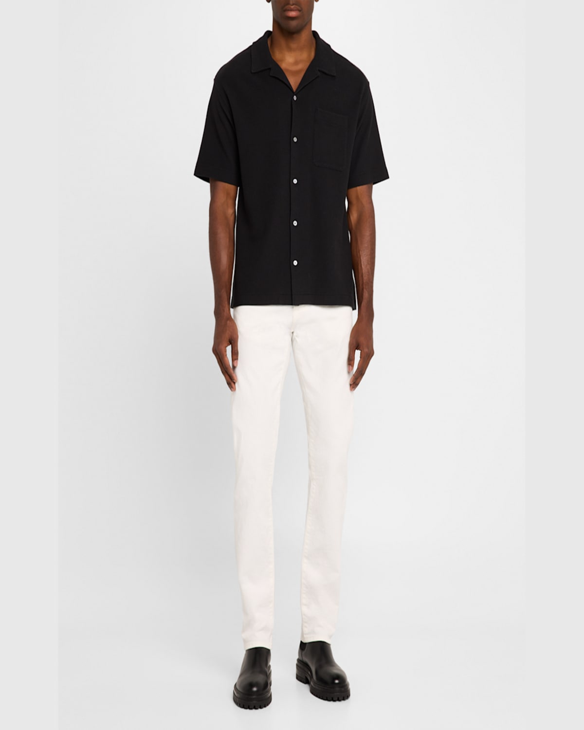 Frame Short Sleeve Camp Shirt In Blue
