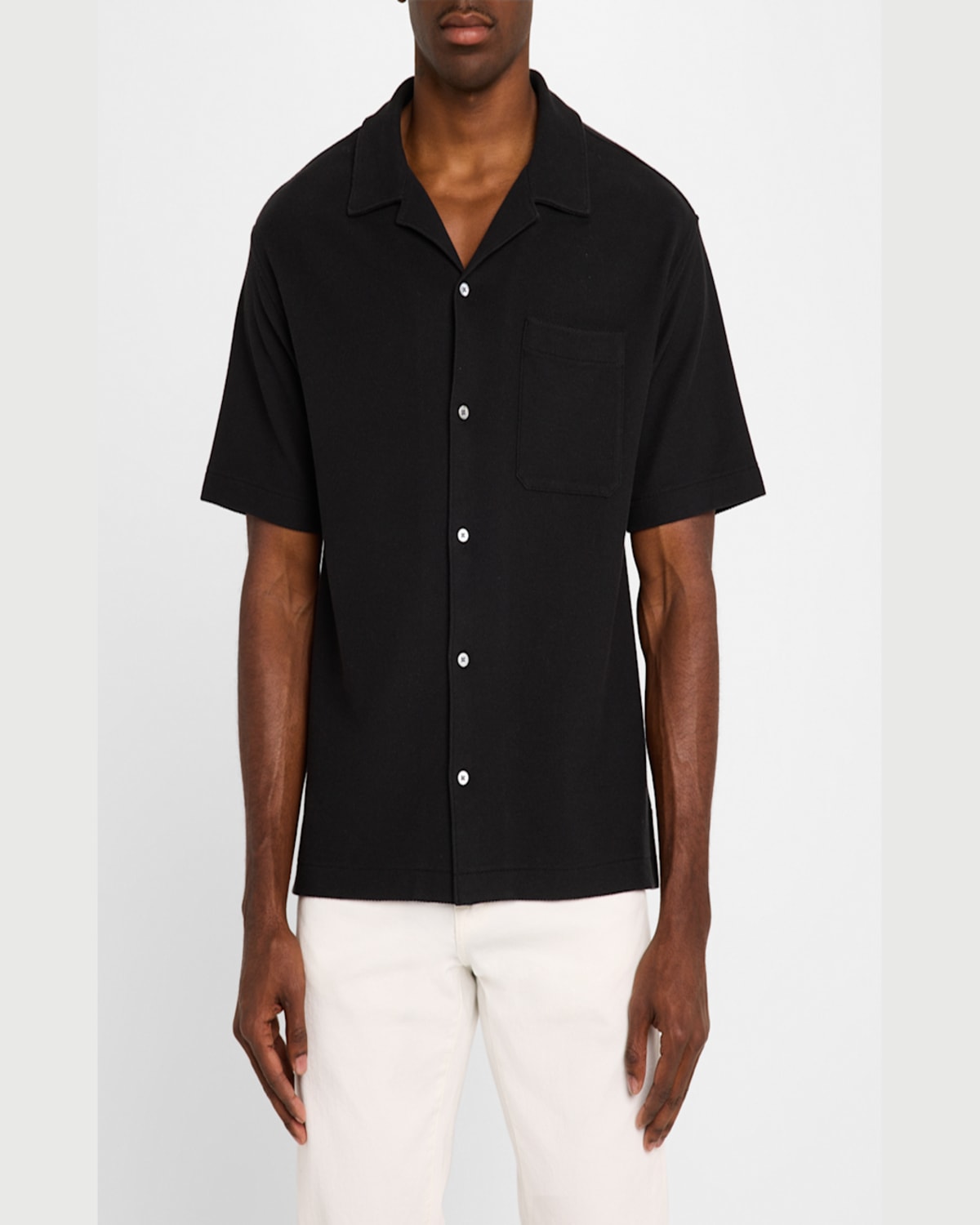 Frame Short Sleeve Camp Shirt In Blue