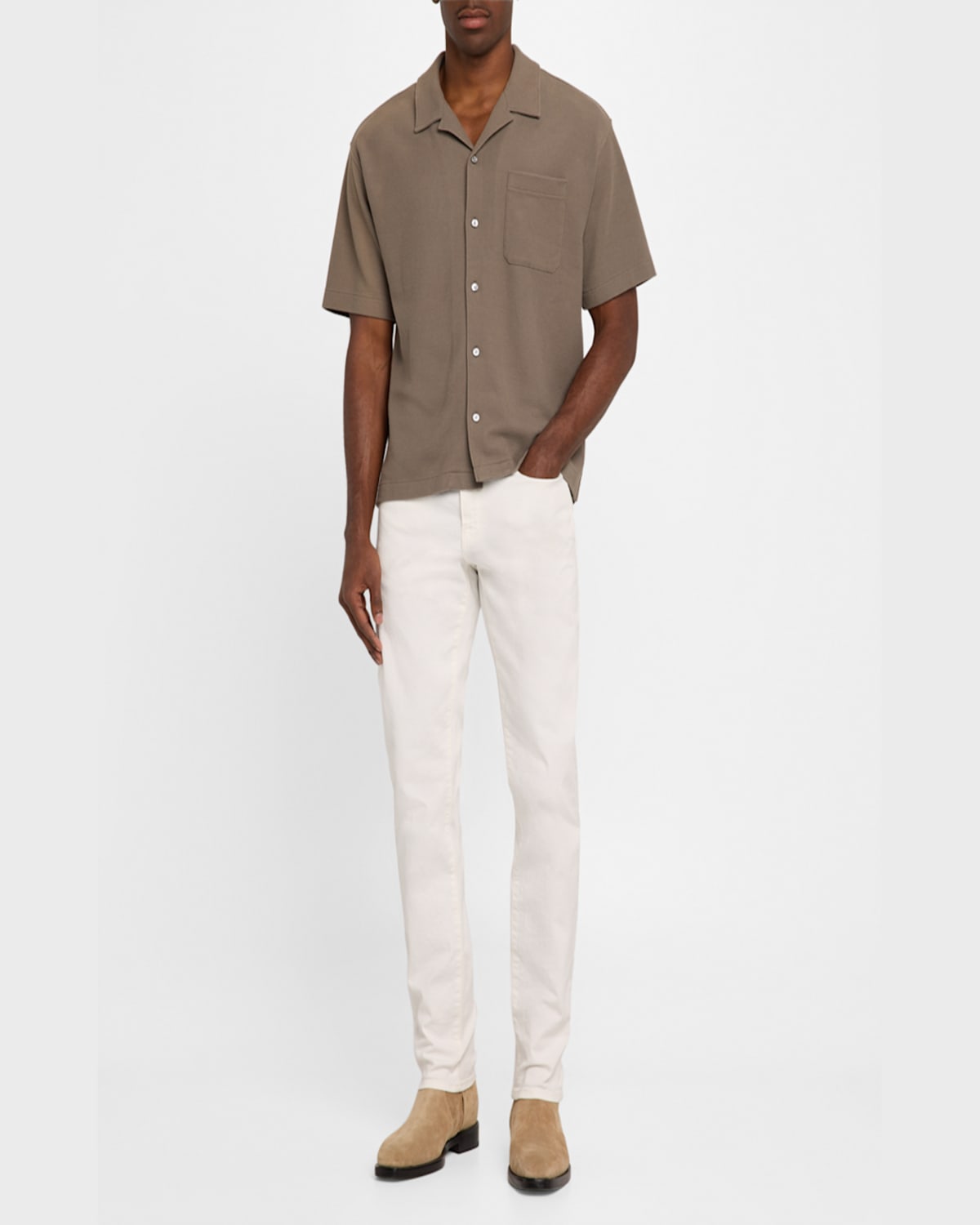 Frame Short Sleeve Camp Shirt In Blue