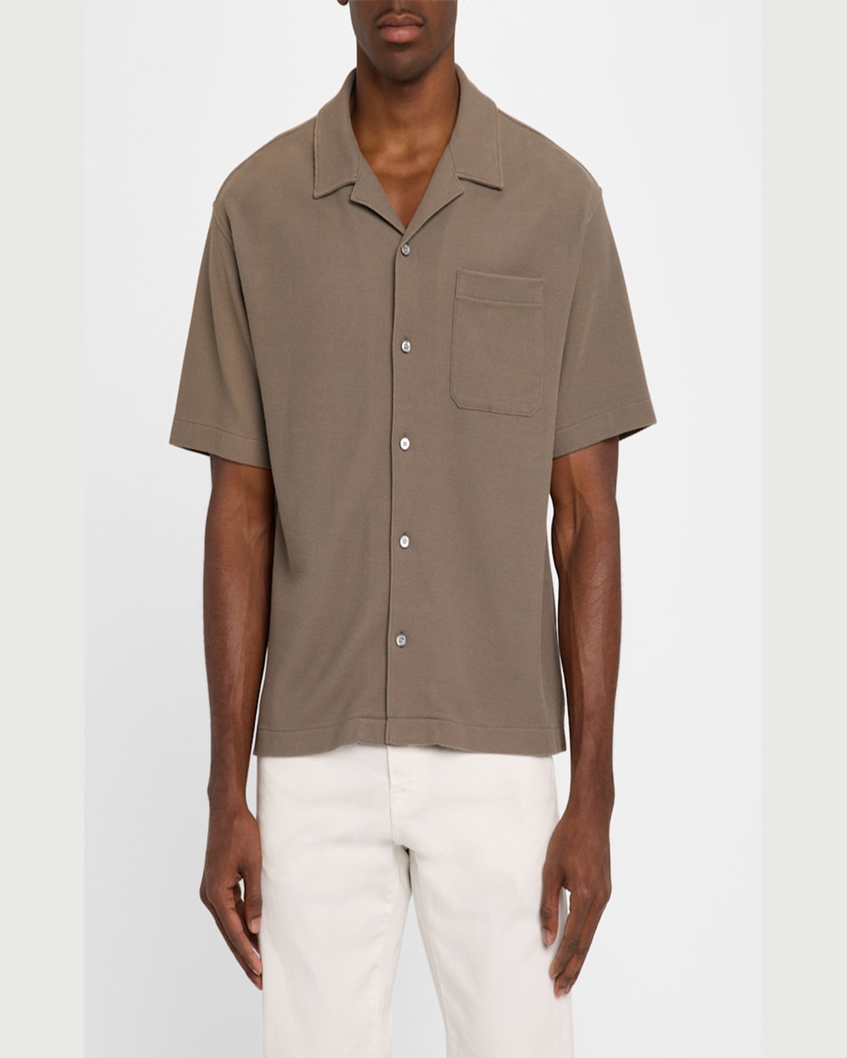 Frame Short Sleeve Camp Shirt In Blue