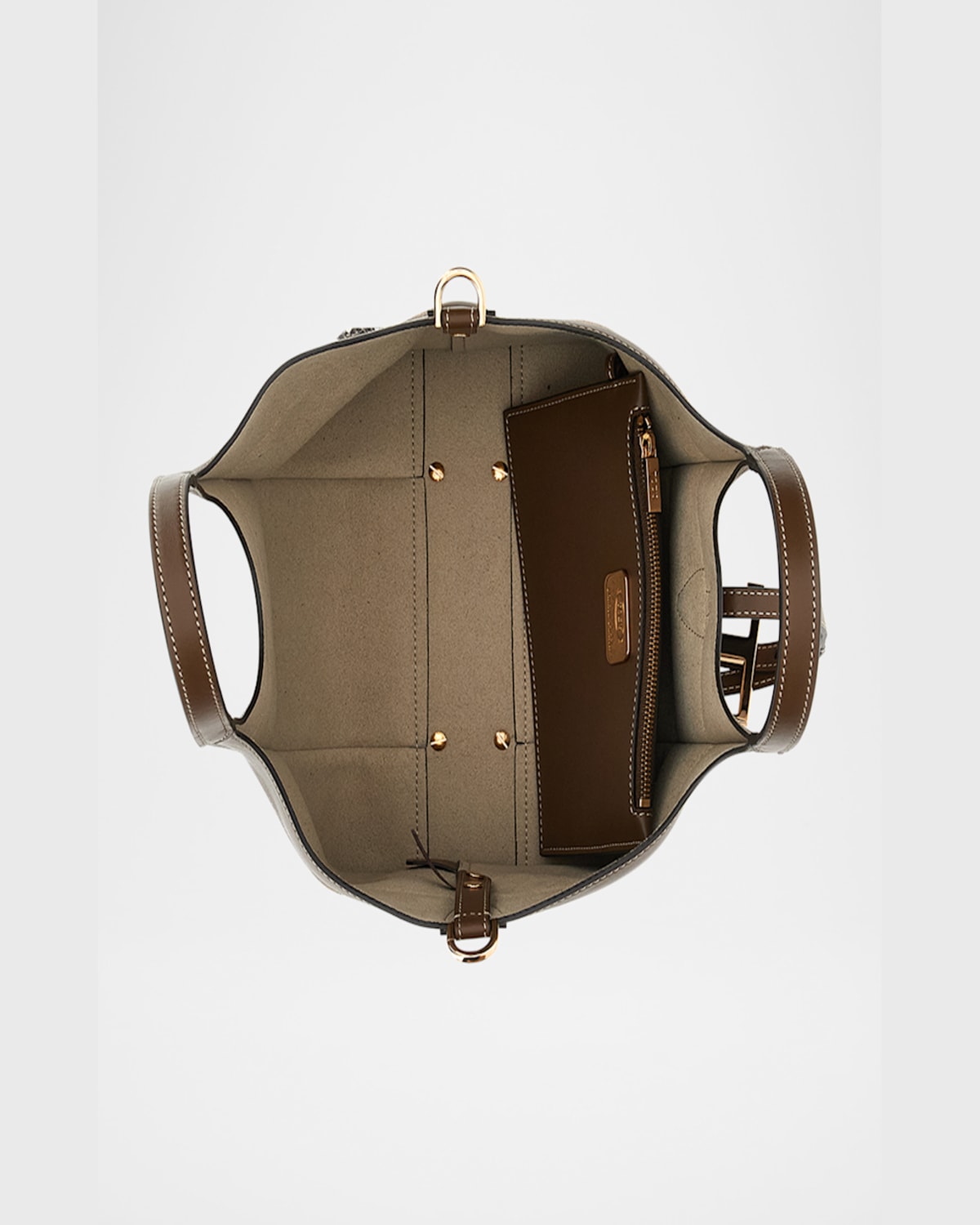 Tod's Mini Mix Suede & Leather Shopping Tote Bag In Trekking Pitone Roccia