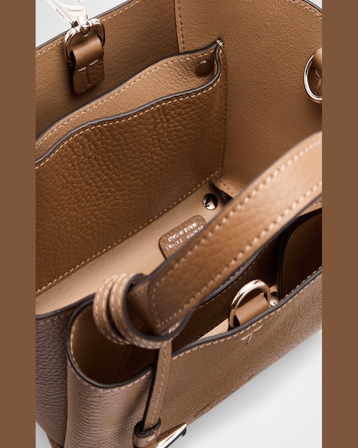 Tod's Apa 2 Micro Leather Shoulder Bag In Cappuccino Naturale