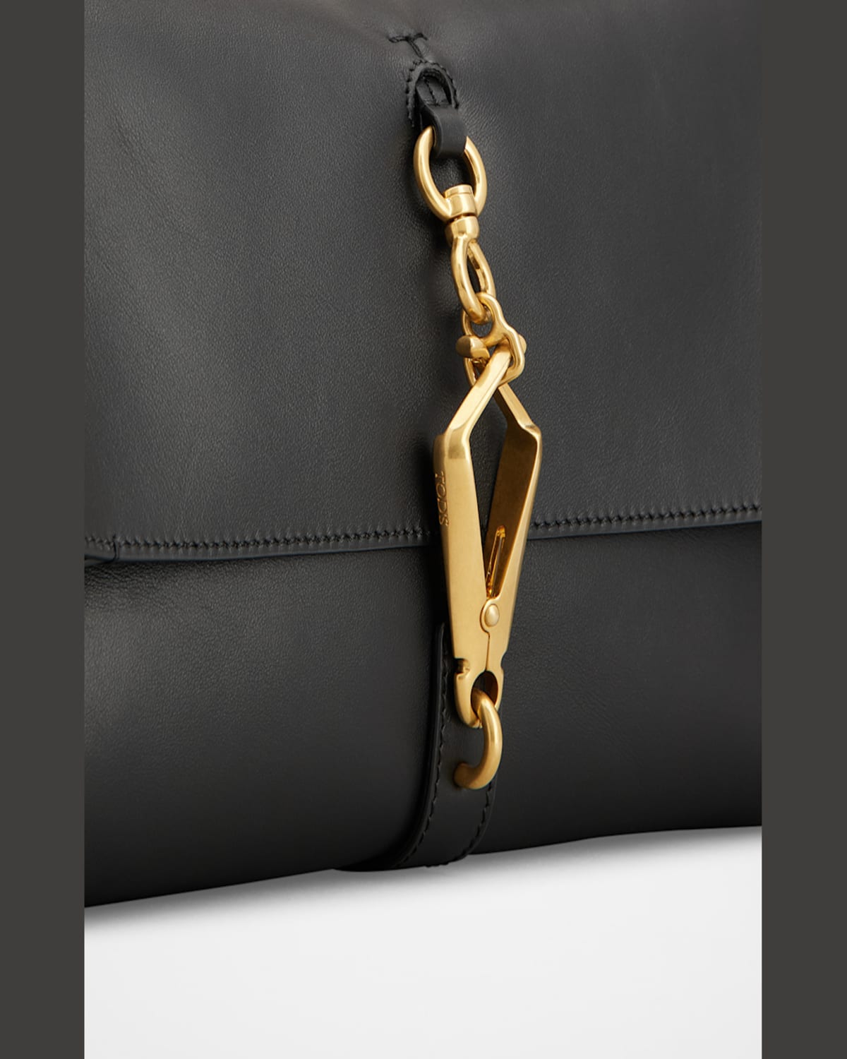 Tod's Mini Flap Leather Shoulder Bag In Nero