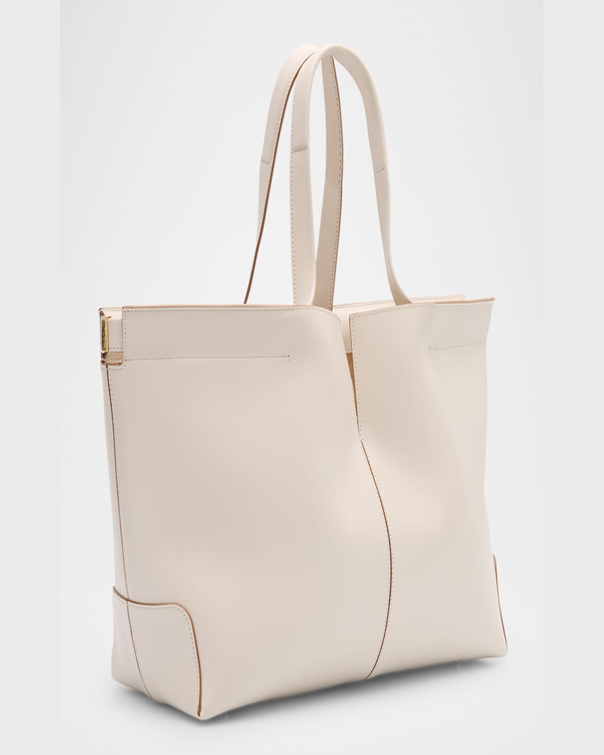 Tod's Shopping Leather Tote Bag In Bianco Calce