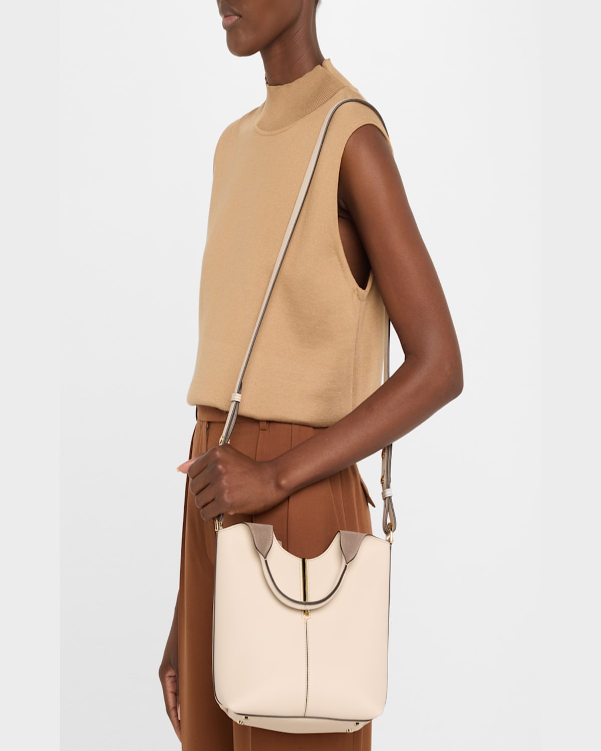 Tod's Mini Leather Top-handle Bag In Bianco Calce