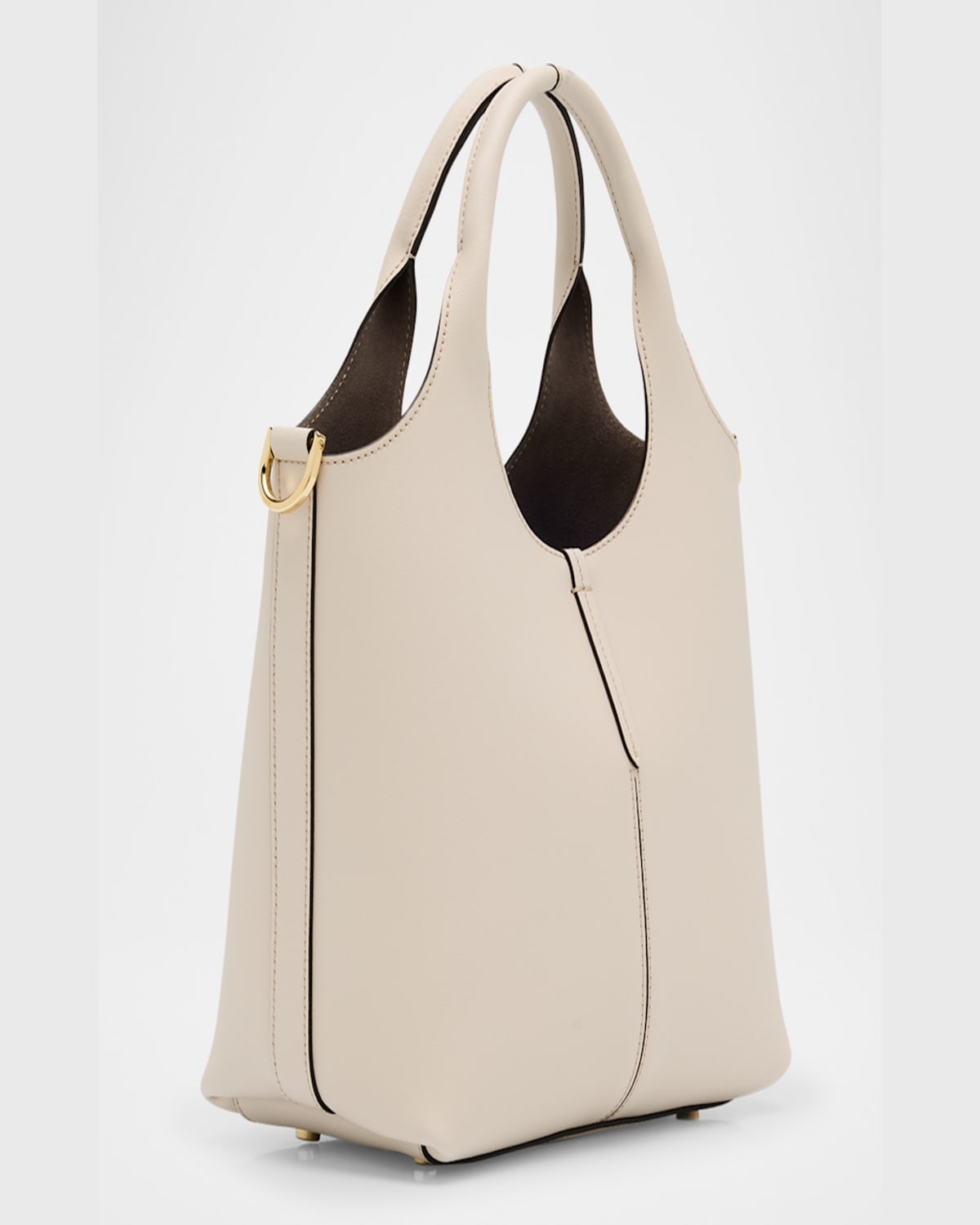 Tod's Mini Leather Top-handle Bag In Bianco Calce