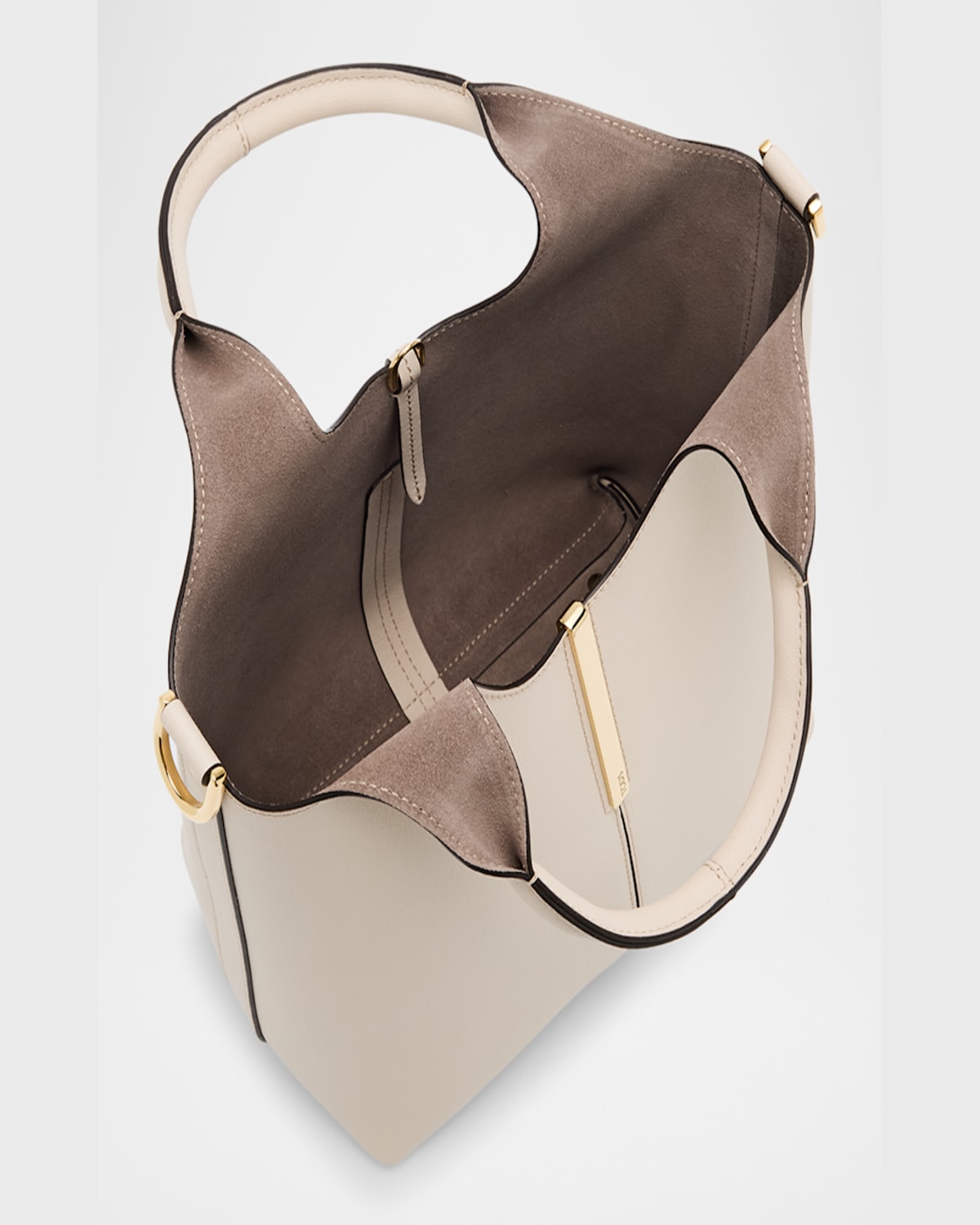 Tod's Mini Leather Top-handle Bag In Bianco Calce