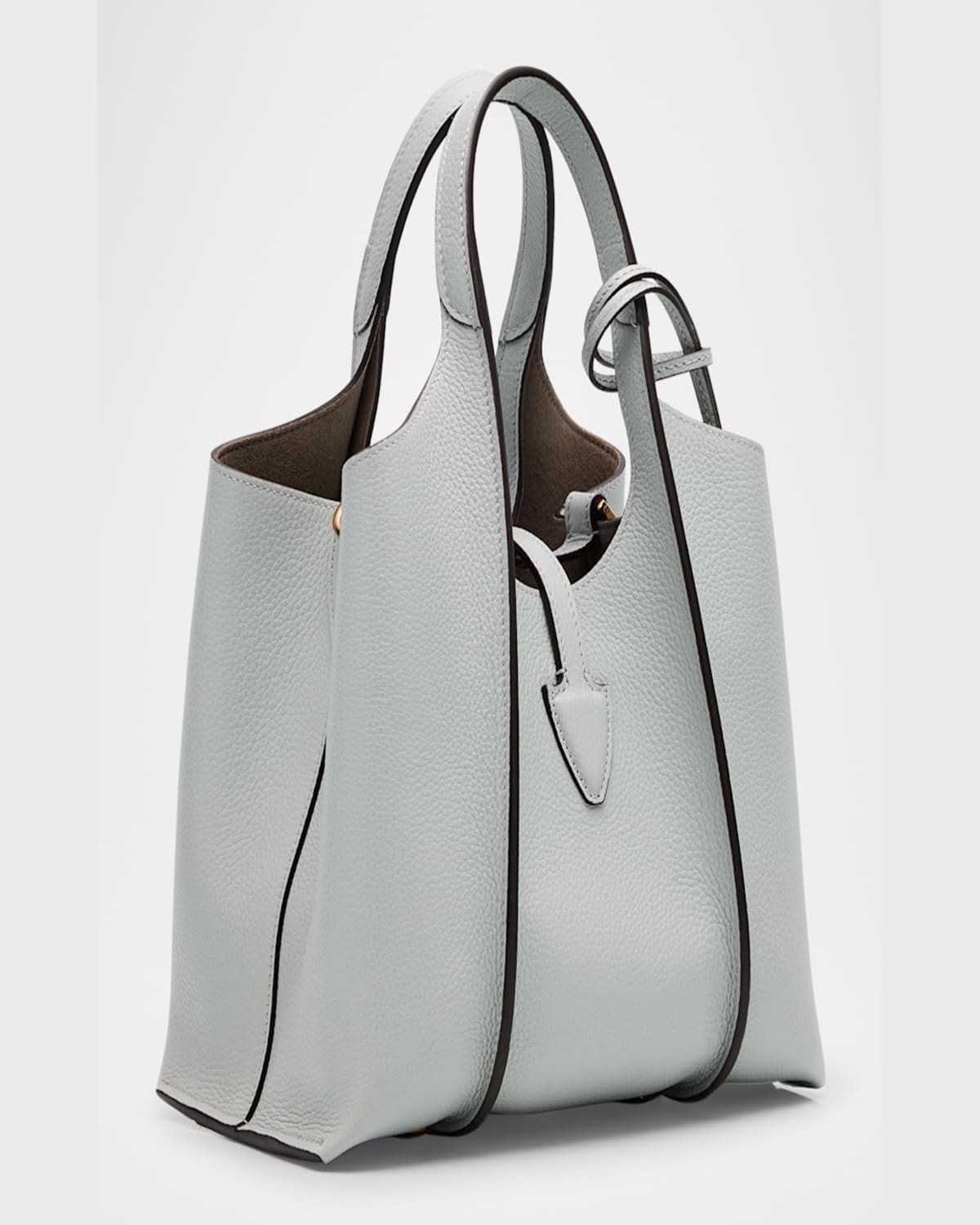 Tod's Mini Shopping Leather Tote Bag In Cromo Chiaro